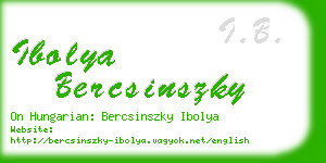 ibolya bercsinszky business card